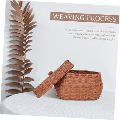 Cabilock Farmhouse Egg Basket Vintage Handwoven Decorative Egg Holder Natural Rattan Material Countertop Storage for Chicken Retro Kitchen Decor