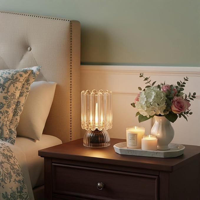 Battery Operated Lamp with Auto-Off Timer, Cordless Table Night Light