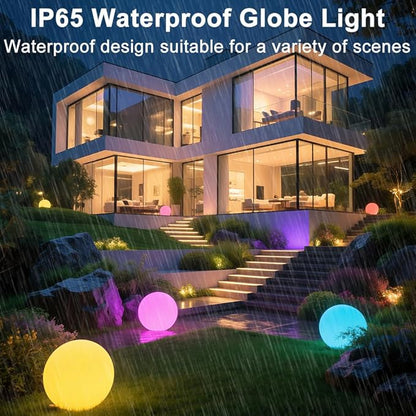 16 In Cordless LED Glowing Ball Light, LED Globe Orb Night Light w/Remote