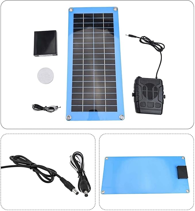 20W Solar Panel Heater, Monocrystalline PET Polysilicon, Dual USB Ports, Waterproof DC Head For Outdoor Camping, RVs, Winter Pet Houses(30W)