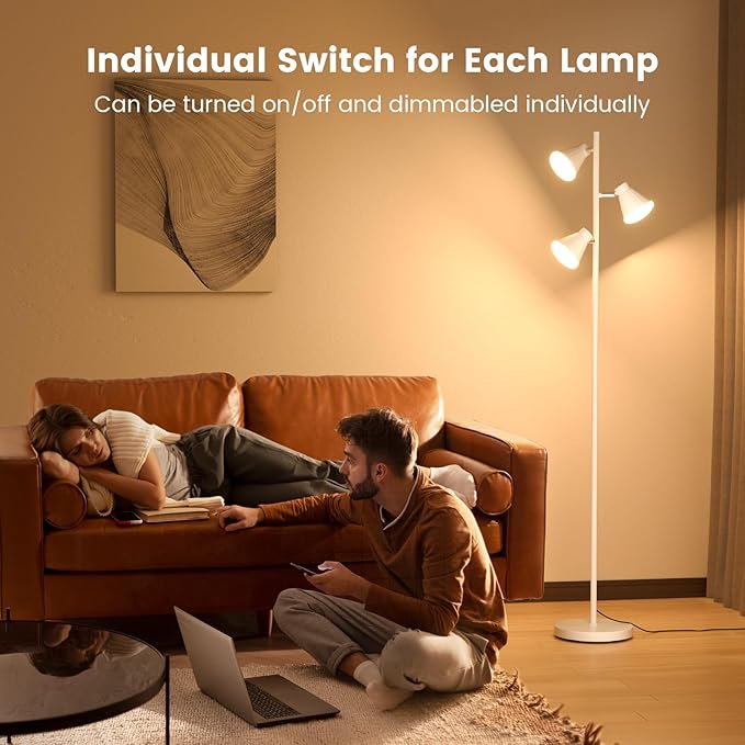 36W LED Tree Floor Lamp, Dimmable Tall Standing Lamp