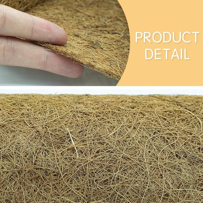 Coco Liner Roll, Yarrdfir 12x40 inch Natural Coconut Liners for Planter Flower Basket, Reptile Carpet, Natural Coconut Fiber mat, Garden Decoration, Animal pet pad