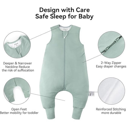 BubblePanda Rayon Made from Bamboo Toddler Sleep Sack with Feet 0.5 Tog Ultra Soft Toddler Sleeping Sack 3t-4t Baby Sleep Bag Walker Wearable Blanket with Legs 2-Way Zipper Lightweight