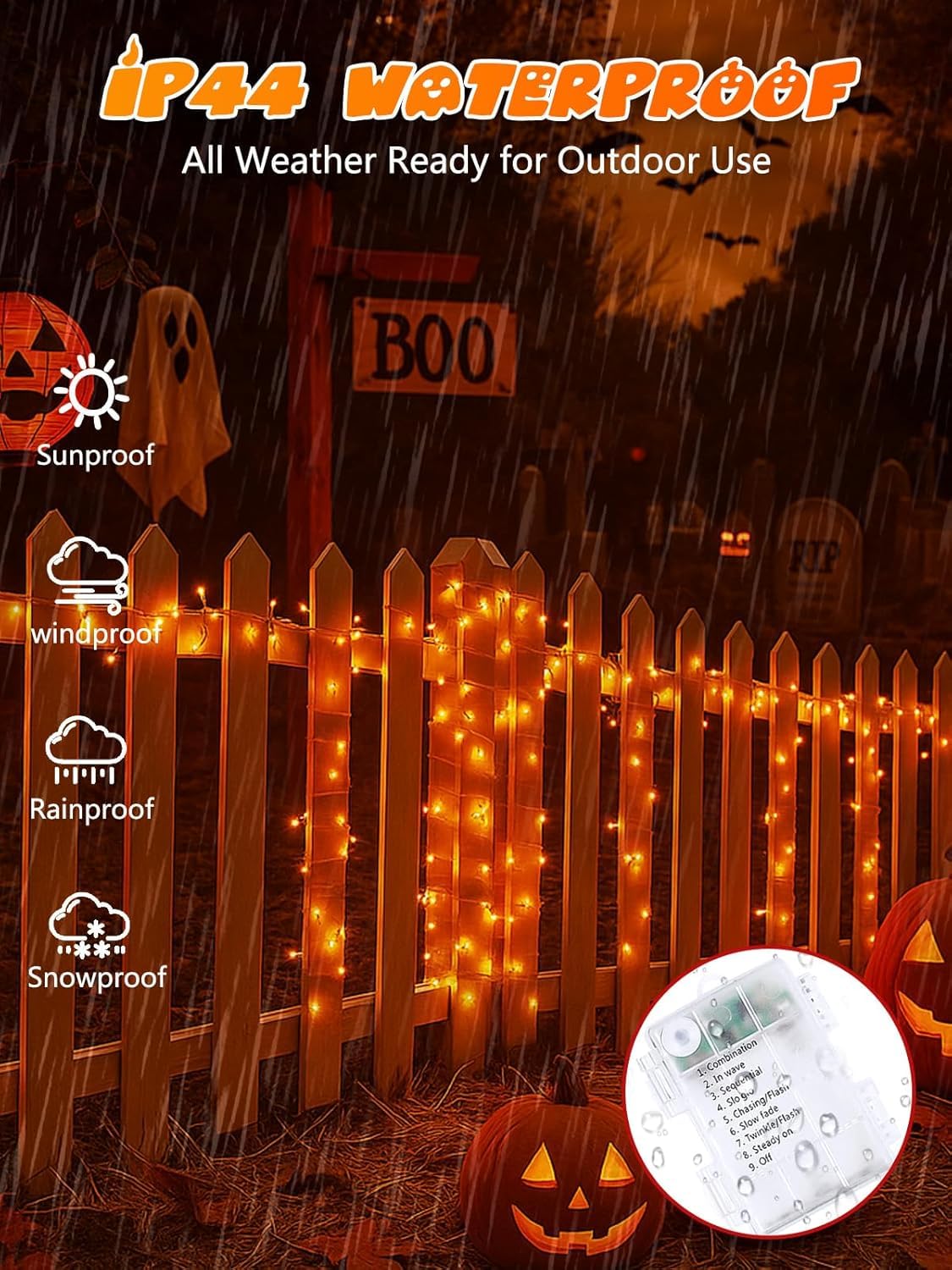 2 Pack 200 LED Battery Operated Halloween Lights (2 Count)