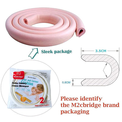 M2cbridge U Shape Extra Thick Furniture Table Edge Protectors Foam Baby Safety Bumper Guard 6.5 Ft (Pink)