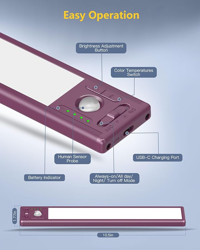 OTWKAY 10.5inch Under Cabinet Lighting