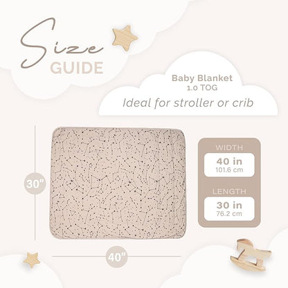 Nyte Nyte Baby - 1.0 TOG Soft Baby Quilted Blanket - Lightweight and Breathable, Ideal for Newborns and Toddlers, 30" x 40", Machine Washable, Beige