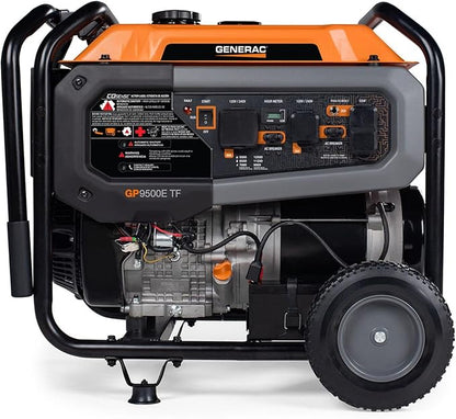 Generac 12,500 Starting Watt Tri-Fuel Portable Generator - Electric Start - Gas, Propane or Natural Gas - Home Backup, Jobsite, or RV - Quiet Operation - Long Runtime - 49-State Compliant