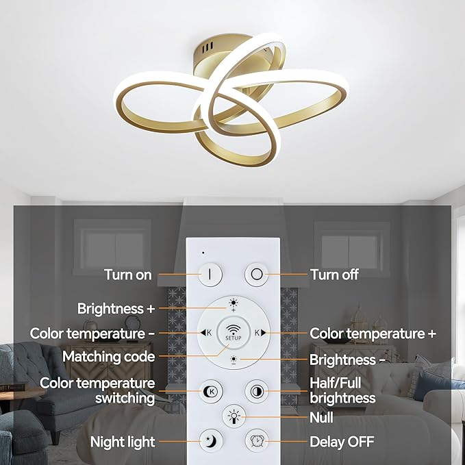Modern Ceiling Light, 36W LED Dimmable Ceiling Light