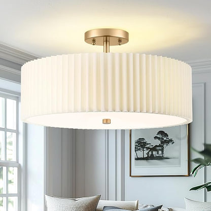 Gold Semi Flush Mount Ceiling Lights, 4-Light 18" Ceiling Light Fixture