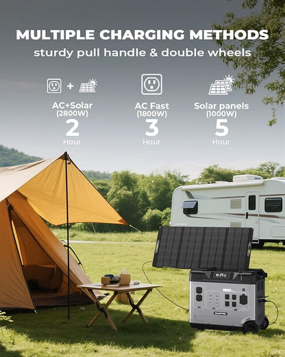 OUKITEL 5120Wh Large Capacity Solar Generator,Portable Power Station P5000 Pro With 400W Solar Panel, 5x3600W AC Output (5000W Surge),1000W MPPT Solar for Emergency, Home Backup, RV, Camping