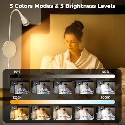 LED Wall Mount Reading Light, Bedside Reading Lights