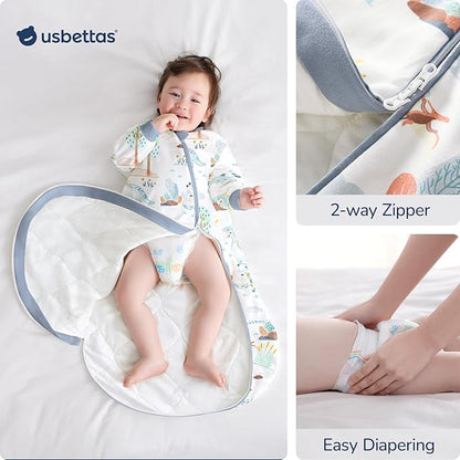 Baby Sleep Sack with Removable Sleeves, Breathable Wearable Blanket for Newborn & Toddler 6-36 Months, Cute Print