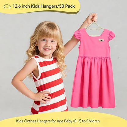 GoodtoU Kids Velvet Hangers, 50 Pack Baby Hangers for Closet Toddler Hanger Infant Clothes for Organization & Children's Storage (12.6 x 8.26 inch, Car)