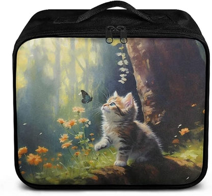 Rnyleeg Cute Cat Empty First Aid Bag Emergency Medical Kit for College Dorm First Aid Kit for Home Portable Travel Medical Supplies Bag