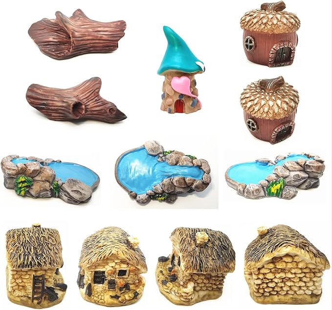 HYG Miniature Fairy Garden Accessories, Figurines, Landscape Set, Potted Horticulture Ornaments for Decoration