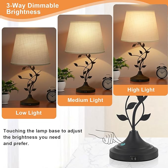 Kakanuo USB Touch Table Lamp Bedside Lamp