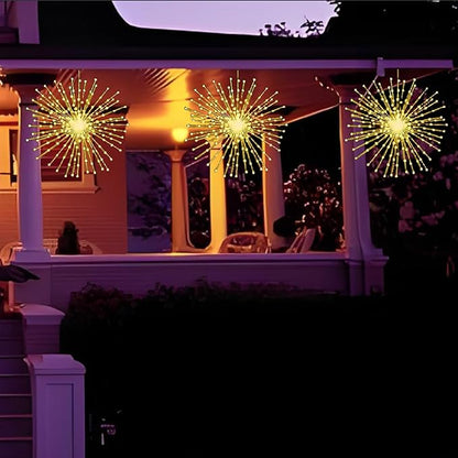 5 Pack Solar Firework Lights, 450 LED 8 Modes Dimmable Waterproof Hanging DIY