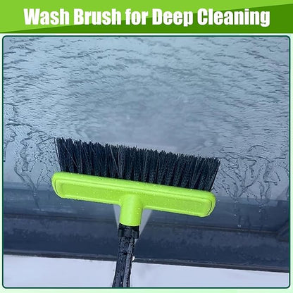 Tool Daily 21FT Telescoping Pressure Washer Wand with Brush, Power Washer Extension Wand, Aluminum Telescopic Gutter Cleaner with 3 Curved Rods, 5 Sprayer Nozzle Tips and Adjustable Belt, 4000 PSI