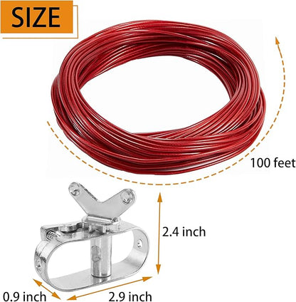 Pool Cover Cable and Winch - 100CW Heavy-Duty Pool Cover Cable and Ratchet for Securing Above Ground Swimming Pool Covers