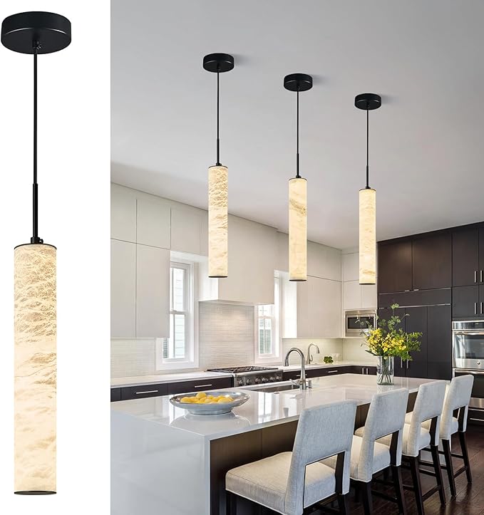 LMQNINE Natural Alabaster Pendant Lights