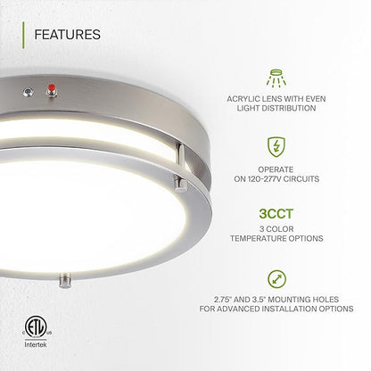 ASD LED 14" Round Flush Mount Lighting, Close to Ceiling Light Fixture | 3CCT