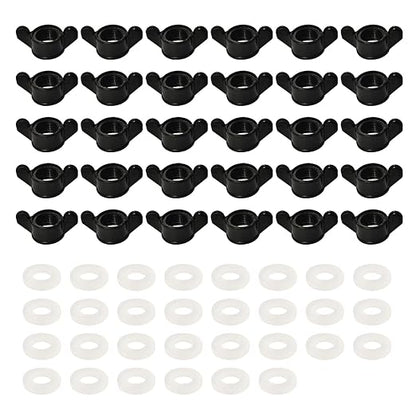 30 Sets Silicone Washers and Wing Nuts for Poultry Waterer Cups Chicken Water Nipples, Silicone O-Rings 16mm OD 8mm ID 2mm Thickness Seal Gasket (30 Sets, OD:16mm ID:8mm)