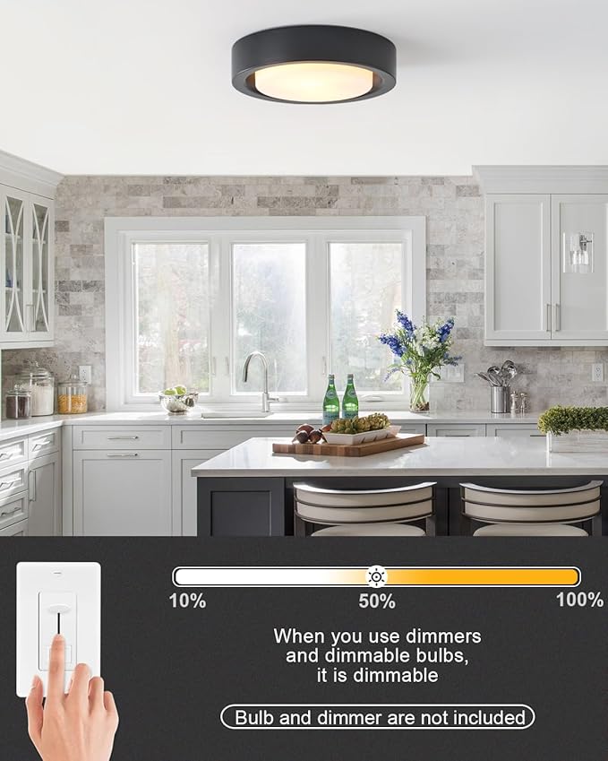 13 Inch Flush Mount Ceiling Light, Round Ceiling Lighting Fixture