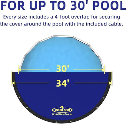 Pool Covers for Above Ground Pools - 30 ft Round Winter Pool Cover, Extra Durable Cold- and UV-Resistant Heavy-Duty Swimming Pool Cover for Winterizing