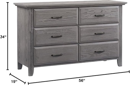 Soho Baby Chandler Premium 6-Drawer Dresser, Graphite Gray, GreenGuard Gold Certified