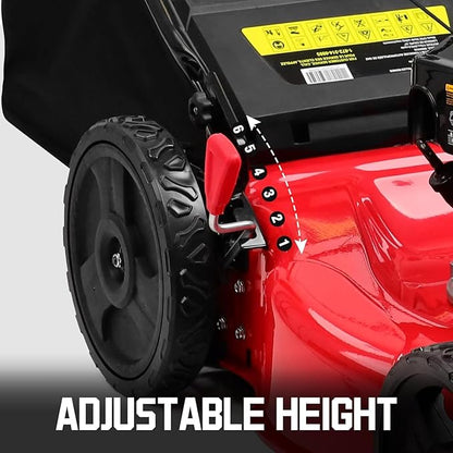 PowerSmart Lawn Mower Gas Powered, 21-Inch 144cc Engine 2-in-1 Walk-Behind Push Lawn Mower, Oil Included