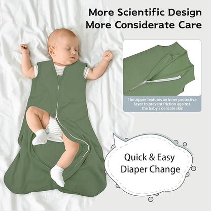 Baby Sleep Sack 12-18 Months Baby Wearable Blanket 100% Cotton TOG 0.5 2-Way Zipper Newborn Sleeping Bag, 3 Pack Comfy Lightweight Sleep Sacks for Babies