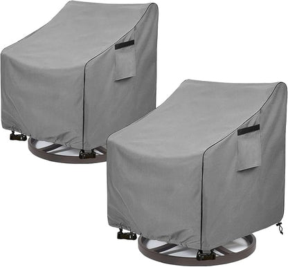 Outdoor Swivel Chair Cover 2 Pack,Outdoor Furniture Patio Chair Covers Waterproof Clearance,(35" W x 37" D x 38.5" H) Outdoor Lawn Patio Furniture Covers,Grey