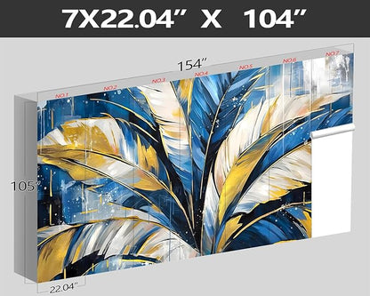 XMPMBM-Gold Abstraction Art Banana Leaf backsplash Large Decorative Wallpaper Graffiti Leaf Bedroom Bathroom Wall Mural- W 154" X H 105"（112 Square Foot）
