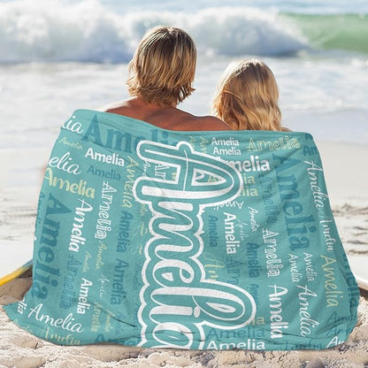 Dr.TOUGH Personalized Blanket for Adult Kids with Name Customized Blankets Personalized Throw Blanket for Christmas Birthday Gifts