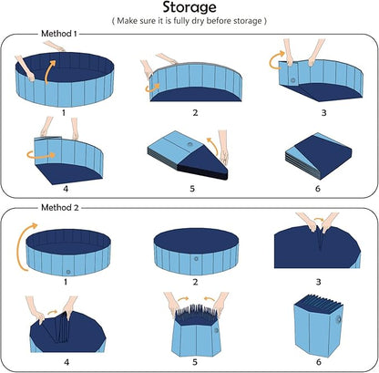 Jasonwell Foldable Dog Pool Collapsible Hard Plastic Swimming Pool Portable Kiddie/Pet Pool Doggie Wading Pool Bath Tub for Puppy Small Medium Large Dogs Cats and Kids 71"