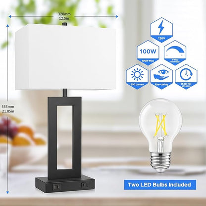 Set of 2 Modern Touch Control Table Lamps