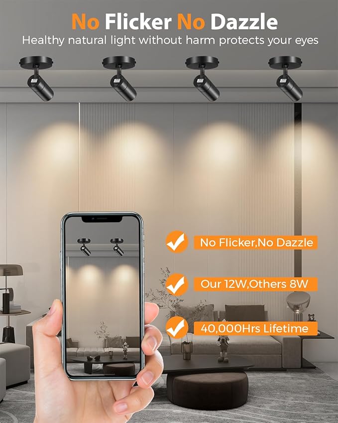 Zoomable LED Ceiling Spot Lights Indoor Adjustable Ceiling Spotlight Fixture