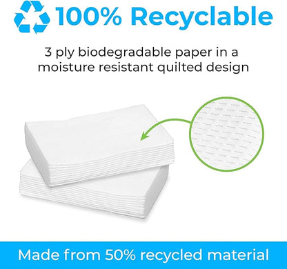 KoalaKare Sanitary Bed Liners for Baby Changing Stations – 3-Ply Biodegradable, Moisture-Resistant Quilted Liners, Eco-Friendly - 500 Liners (Model KB150-99)
