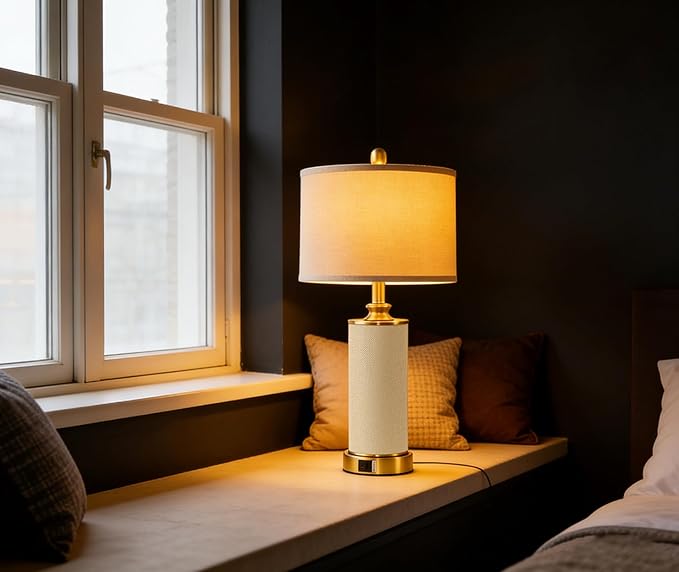 25.5" Boho Weaving Gold Large Table Lamps, Touch Control 3-Way Dimmable
