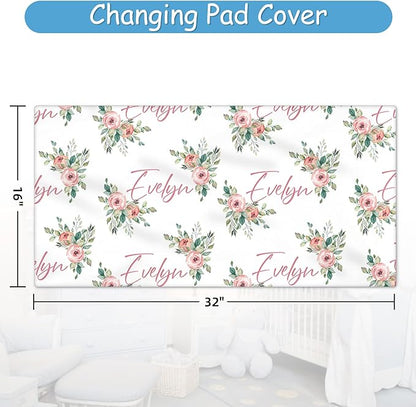 Custom Baby Crib Bedding Set, 5 Pcs Personalized Name Highland Cow Print Baby Crib Set, Double Layer Nursery Bedding Set for Baby Girls Boys, Ideal Gifts for Infant Toddler New Parents