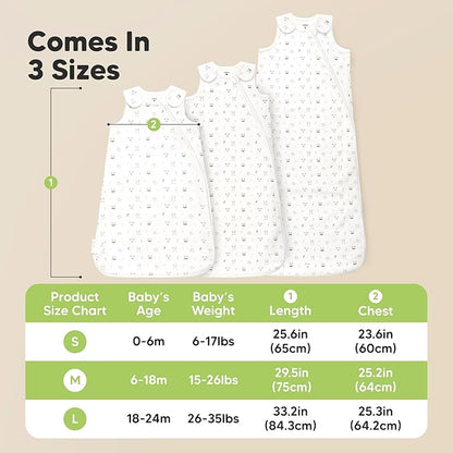 2-Pack Organic Baby Sleep Sacks, 100% Cotton - Soft & Breathable 0.5TOG Baby Wearable Blanket, Toddler Sleeping Sack 0-6 months, Easy to Wear Transitional Swaddles for Newborns (Butterflies, S)