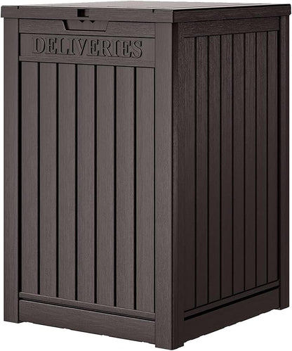 Package Delivery Box for Outside, 48 Gallon Storage with Lockable Secure, Large Double Wall Resin Outdoor Package Delivery Waterproof Deck
