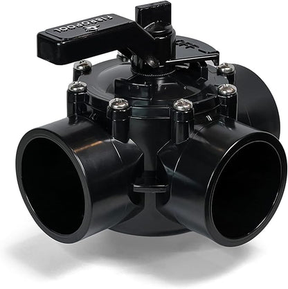 FibroPool Swimming Pool Diverter Valve - 2 Inch - 3 Way - Positive Seal & Non Lube Replacement Valve for Pools and Spas
