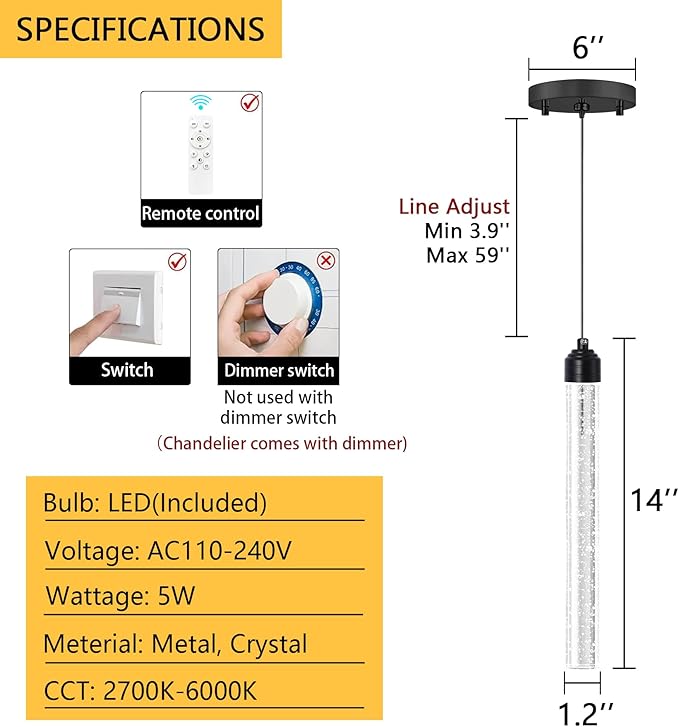 Mini Chandeliers Modern Crystal Pendant Lighting LED Dimmable Pendant Lights