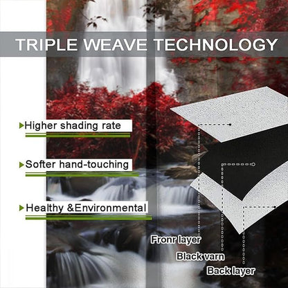 Nature Waterfall Blackout Curtains, Autumn Waterfall Romantic Forest Landscape Print Rod Pocket Window Drapes, for Bedroom Living Room 63" W X 72" L