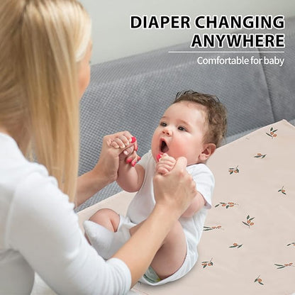 Vegan Leather Baby Changing Mat - Wipeable Portable Changing Pad, Foldable Travel Changing Mat for Baby, Newborns Toddlers Shower Gifts (Branch,20"*28")