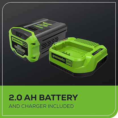 Greenworks 60V 8" Brushless Cordless Edger, 2.0 Ah Battery and Charger Included