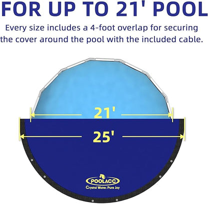Pool Covers for Above Ground Pools - 21 ft Round Winter Pool Cover, Extra Durable Cold- and UV-Resistant Heavy-Duty Swimming Pool Cover for Winterizing