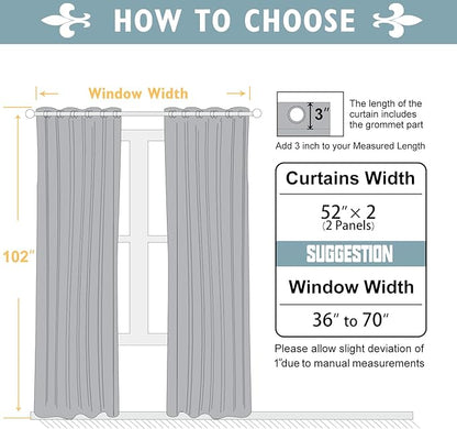 ChrisDowa Blackout Curtains 102 inches Long for Bedroom - 2 Panels Set Grommet Thermal Insulated Room Darkening Curtains for Living Room (Biscotti Beige, 52 x 102 Inch)